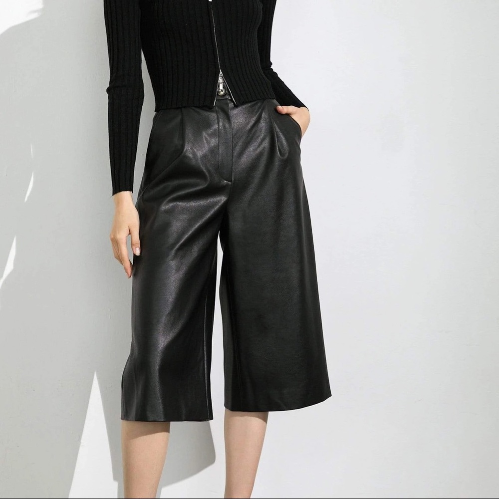 Faux leather culottes